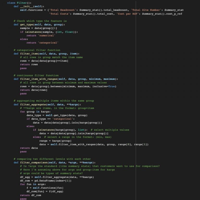 The code is part of a dynamic and multi-layered filtering process, allowing for quick and flexible retrieval of data for analysis and visualization.